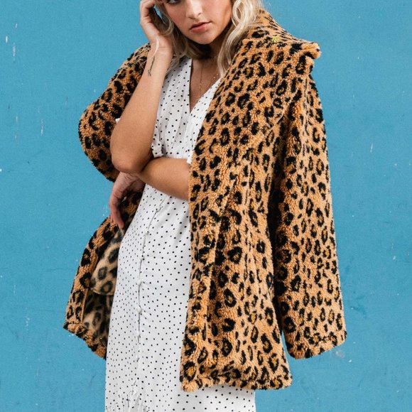 Billabong Jackets & Blazers - Billabong BNWT Brighton Animal Print Fleece Jacket Women's Size Small RRP $129